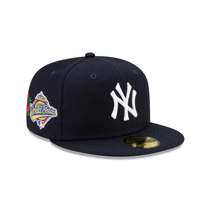 MLB New York Yankees State Flower 59Fifty Fitted (SYV5438) - Blue New Era Caps